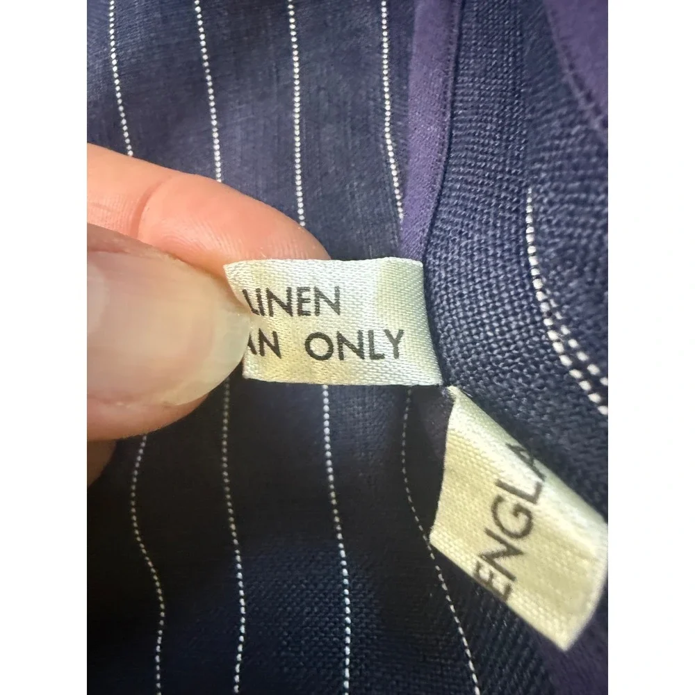 Shirin Guild Kimono Inspired Jacket Open Art Lagenlook Striped | Blue | Medium